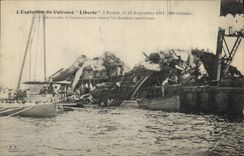 VINTAGE POSTCARD Warship Explosion of Freedom has Toulon