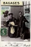 CPA Train Un bonjour Sables d'Olonne Femme 