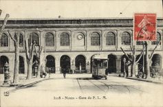 CPA Nimes Gare du PLM Tramway