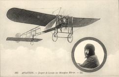 CPA Avion Aviation Jacques de Lesseps sur monoplan Bleriot 