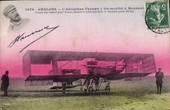 CPA Avion Aviation Chalons Aeroplane Farman modifie a Mourmelon Reims 
