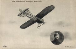 CPA Avion Aviation Simon sur monoplan Bleriot 