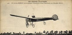 CPA Avion Aviation un vol de Aubrun avec un passager Lieutenant Colonel Bouttiaux sur monoplan Bleriot 