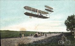 CPA Avion Aviation Aeroplane Wilbur Wright Un virage Velo Cycle