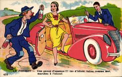 VINTAGE POSTCARD Automobile Fantasy the Soak Alcohol