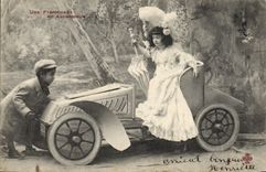 VINTAGE POSTCARD Fantasy a walk in Car Children