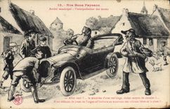 VINTAGE POSTCARD Automobile Fantasy Our good peasants Local by-law the interpretation of the texts