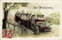 CPA Fantaisie Automobile Enfants Bebes