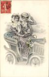 CPA Fantaisie Automobile Femmes