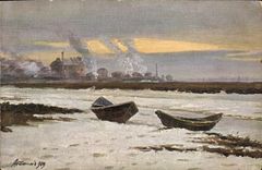 VINTAGE POSTCARD Illustrator Abachine Morning of winter