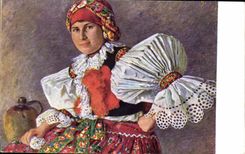 CPA Illustrateur Prof F Sindelar Costume Tchecoslovaquie Folklore 