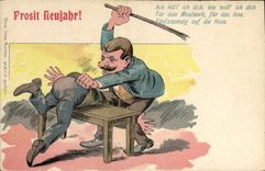 VINTAGE POSTCARD Illustrator Man Prosit Neujahr