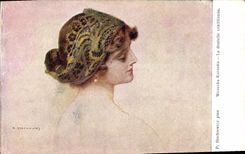 CPA Illustrateur Stachiewicz Wenecka Koronka La dentelle venittienne 