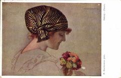 CPA Illustrateur Stachiewicz Kwinty Fleurs 