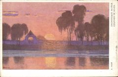 VINTAGE POSTCARD Japanese Japan Sunset
