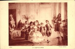 VINTAGE POSTCARD the Lesson Of Gilbert Dance