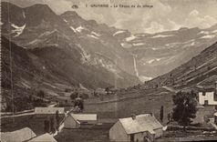 POSTAL Gavarnie de la VENDIMIA el circo visto de la aldea