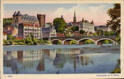 El panorama de Pau de la POSTAL de la VENDIMIA y dio