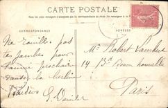 VINTAGE POSTCARD Ault Les Bains Of Sea Opposite the Casino