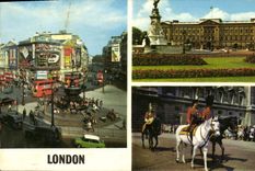 MODERN CARD London Buckingham Palace Piccadilly circus