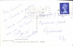 POSTAL MODERNA circo de Piccadilly del Buckingham Palace de Londres