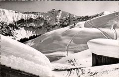 MODERN CARD Megeve Country cottages of aipage and the Needles Eighth notes