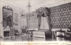 La POSTAL Palais de la VENDIMIA de Compiegne Chambre tiene Coucher de Marie Antonieta