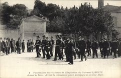 VINTAGE POSTCARD Warship Funeral of the victims of the catastrophe of ground Freedom Arsenal Arrived of the commander Jaures