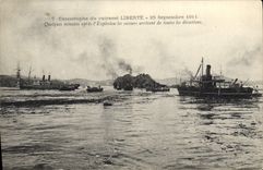 VINTAGE POSTCARD Warship Catastrophe of the armor Freedom