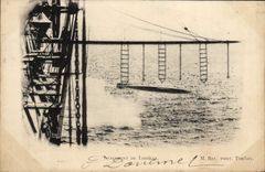 CPA Bateau de guerre Lancement de torpille 