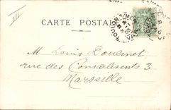 VINTAGE POSTCARD Warship Exercice of cannonading Crowns