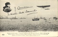 VINTAGE POSTCARD Plane Beaumont Aviation on Bleriot Monoplane