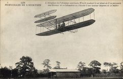 CPA Avion Aviation Aeroplane de Wilbur Wright pendant le vol plane 