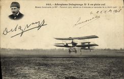 VINTAGE POSTCARD Plane Aviation Airplane Delagrange n°2 in full flight
