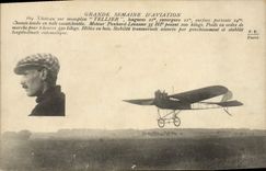 VINTAGE POSTCARD Plane Aviation Castle on Tellier monoplane