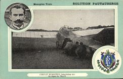 CPA Avion Aviation Monoplan Train Circuit europeen Juin Juillet 1911 Le depart de Train
