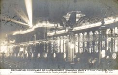 CPA Automobile Exposition decennale de l'automobile Novembre 1907 Illumination de la facade principale du Grand Palais 