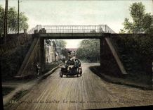 VINTAGE POSTCARD Automobile Circuit of the Sarthe the bridge of the railroad has Vibraye