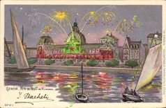 CPA Illustrateur Geneve Fete de Nuit au kursaal 