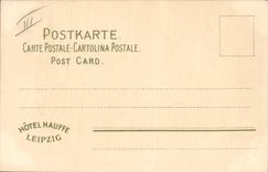 VINTAGE POSTCARD Illustrator Hotel Hauffe Leipzig