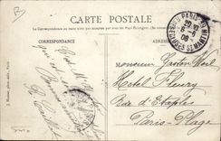 CPA Avion Aviation Zeppelin Dirigeable Ville de Paris appartenant a M Henri Deutsch Surcouff