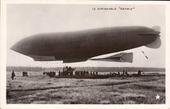 CPA Avion Aviation Zeppelin Dirigeable Patrie 