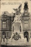 VINTAGE POSTCARD Elbeuf Place De I' Town hall the war memorial for the fatherland