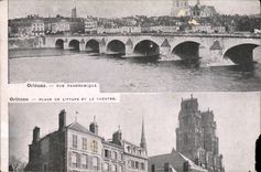 CPA Orleans Vue Paniramique Place de l'etape et le theatre