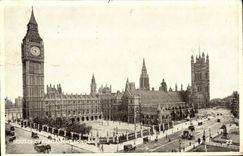 VINTAGE POSTCARD Houses gold Parliament London
