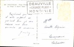 POSTAL MODERNA la playa florecida Deauville la playa tiene alta marea