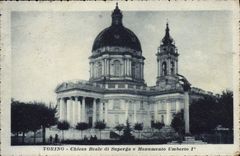 VINTAGE POSTCARD Torino Chiesa Reale Di Superga E Monumento Umberto 1