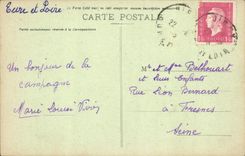 POSTAL Chateauneuf de la VENDIMIA en Thimerais el ayuntamiento