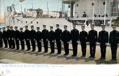 VINTAGE POSTCARD US Boat Returned Cutter Line Service off Juniors
