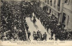 VINTAGE POSTCARD Boat Funeral of the victims of the terrible Catastrophe of Freedom Monseigneur the bishop of Frejus and the first